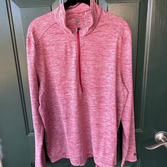 NWT Graham Luxe Mens Port Red Performance Quarter Zip Pullover Shirt Medium - Picture 2 of 7